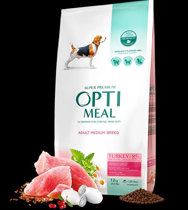 Opti meal Adult Dog Of Medium Breeds Turkey 20kg