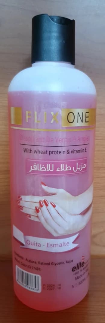 Flix One Nail Polish Remover with Wheat Protein and Vitamin E for Sensitive Nails and Continuous Care