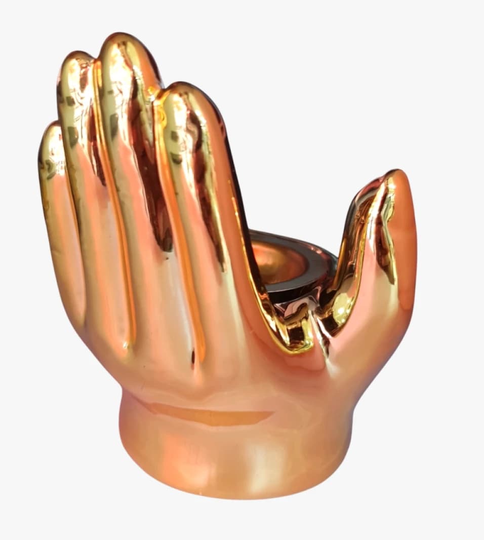 Luxury Gold-Plated Hand-Shaped Candle Holder for Elegant Interior Decor Enthusiasts Looking for Stylish Design