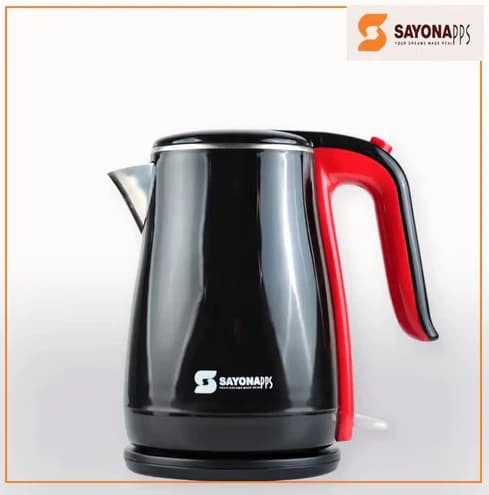 Sayona Steel Electric Water Kettle, 1.7 Liter, 1500 Watt