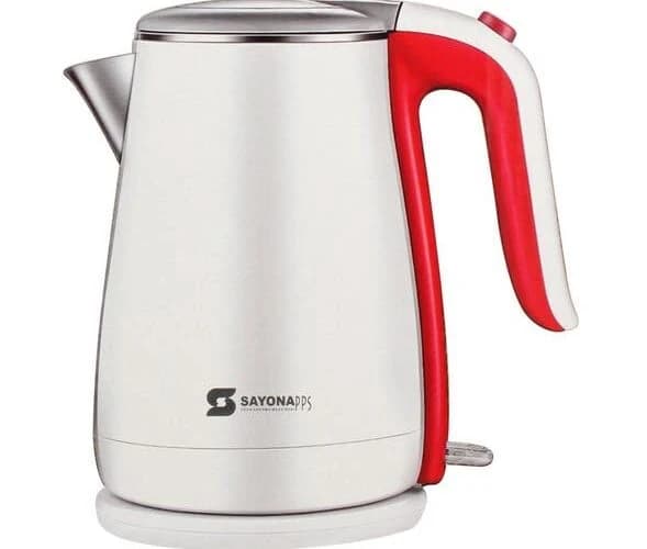 Sayona Steel Electric Water Kettle, 1.7 Liter, 1500 Watt