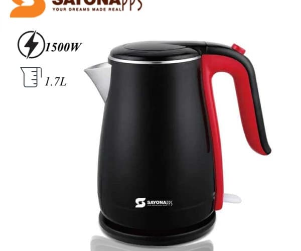 Sayona Steel Electric Water Kettle, 1.7 Liter, 1500 Watt