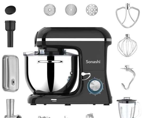 Authentic Sonashi 3-in-1 Stand Mixer, Meat Grinder & Blender, 8.5L, 1500W