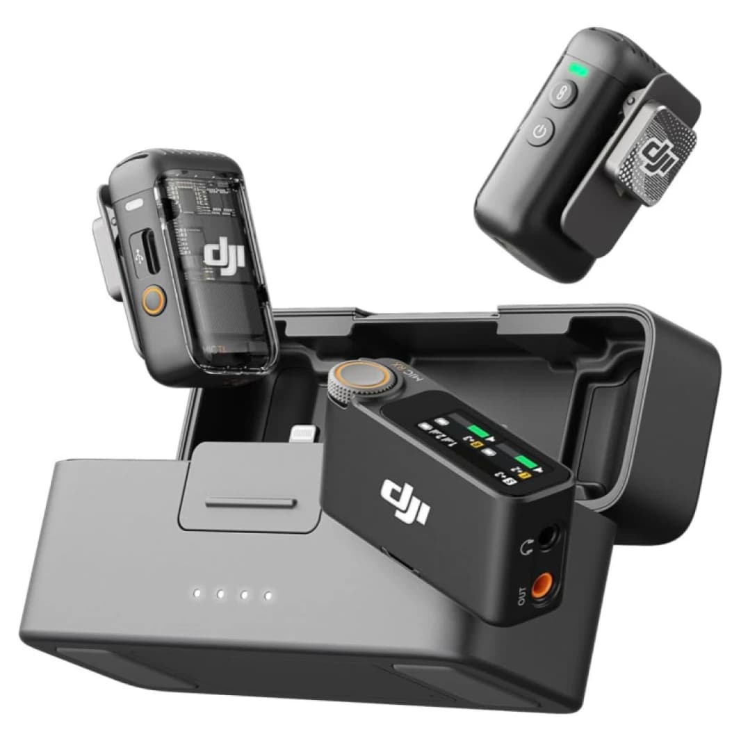 نظام الميكروفون اللاسلكي DJI Mic 2 ثنائي القناة (جهازي إرسال + مستقبل واحد)