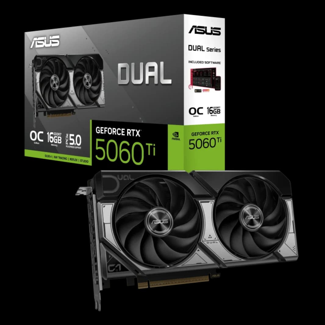 ASUS Dual GeForce RTX 5060 Ti 16GB OC Edition GDDR7 Graphics Card