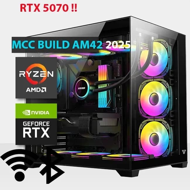 MCC AM42-25 - MIDAS Gaming PC Build || AMD Ryzen 7 7700 8-core - GIGABYTE GeForce RTX 5070 WINDFORCE OC SFF 12G GDDR7 Graphics Card