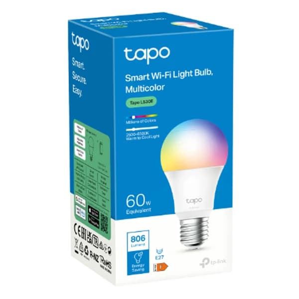TP-Link Tapo L530E Smart Wi-Fi Light Bulb, Multicolor