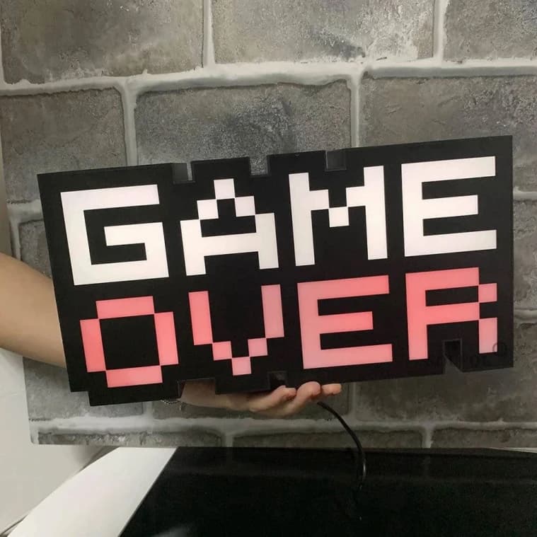 Game Over Voice Control LED Light Lamp