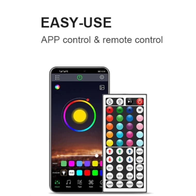 RGB 5050 LED Strip Light Flexible Ribbon with App Control