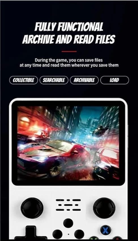 R36s Handheld Game Console, 3.5 Inch IPS Screen, Retro Gaming Console with 64G Card