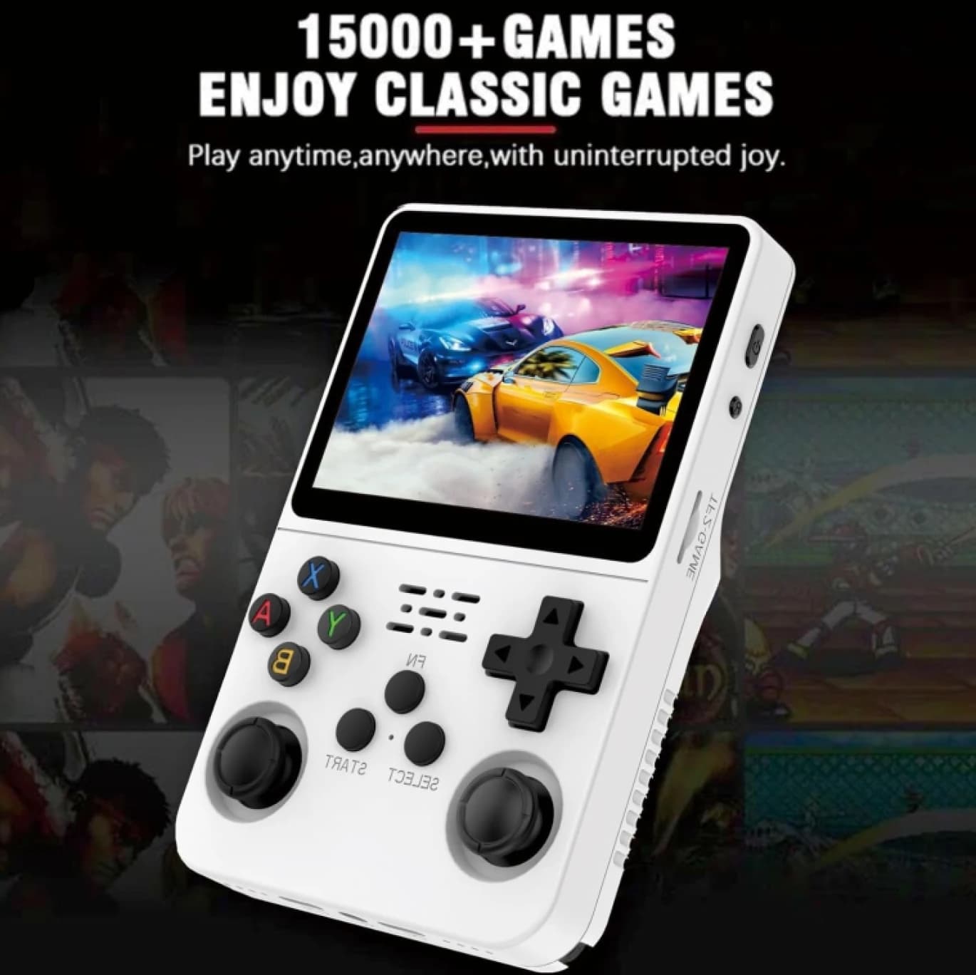 R36s Handheld Game Console, 3.5 Inch IPS Screen, Retro Gaming Console with 64G Card