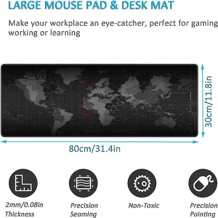 Gaming Mouse Pad World Map