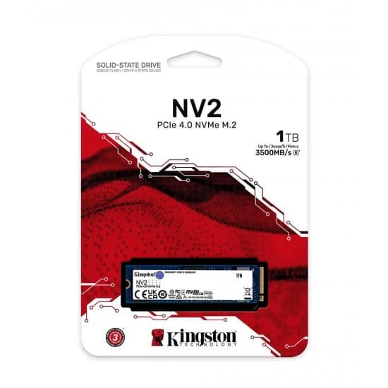 KINGSTON NV2 1TB M.2 2280 NVME PCIE 4.0 INTERNAL SSD UP TO 3500 MB/S