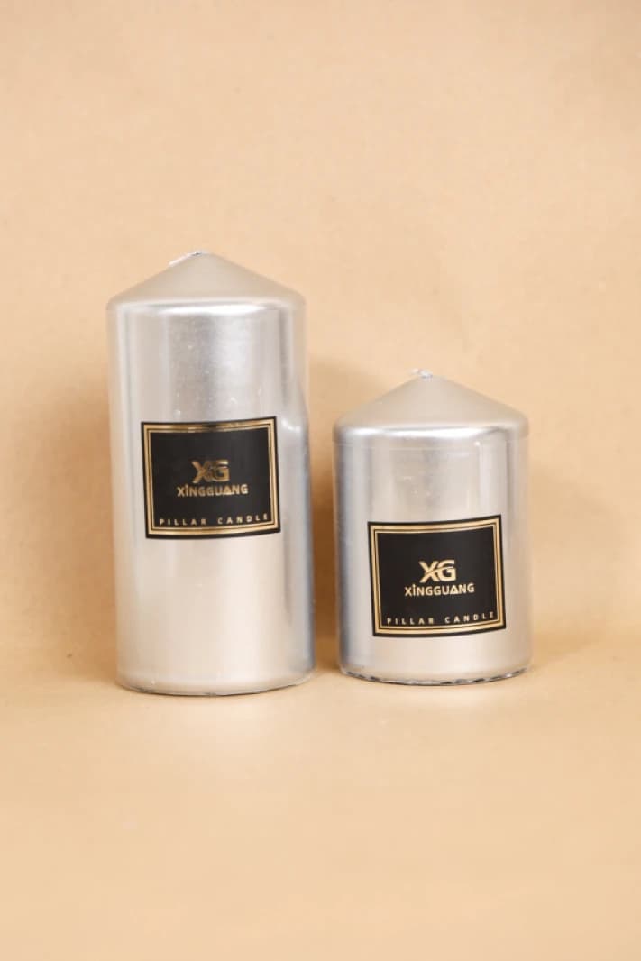 Silver Pillar Candle