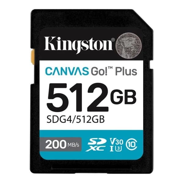 Kingston 512GB SDXC Canvas Go Plus Gen4 200MB/s C10 SD Card SDG4/512GB