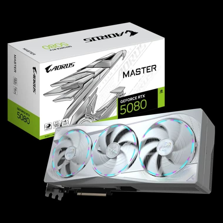 GIGABYTE AORUS ICE GeForce RTX 5080 MASTER 16G GDDR7 Graphics Card