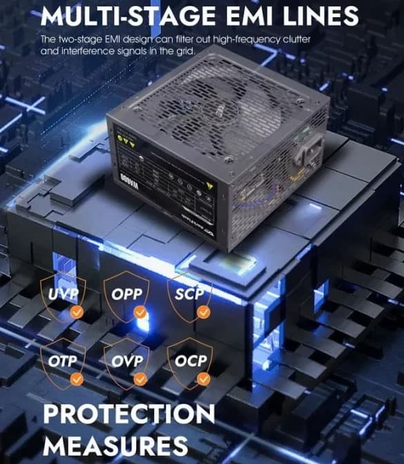 DarkFlash WA600 Power Supply 600W, Durable Design, for High-Performance Gaming Computers