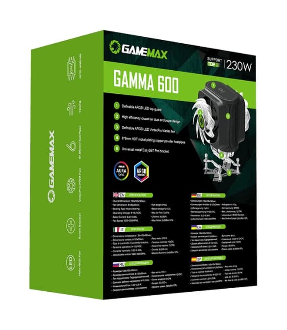 GAMEMAX AURA GAMMA 600 CPU Air Cooler