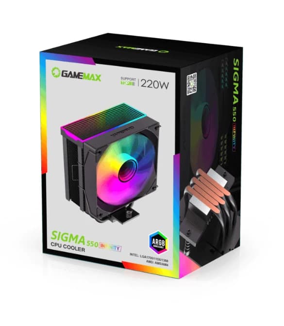 GAMEMAX Sigma 550 Infinity Tower CPU Air Cooler - Black