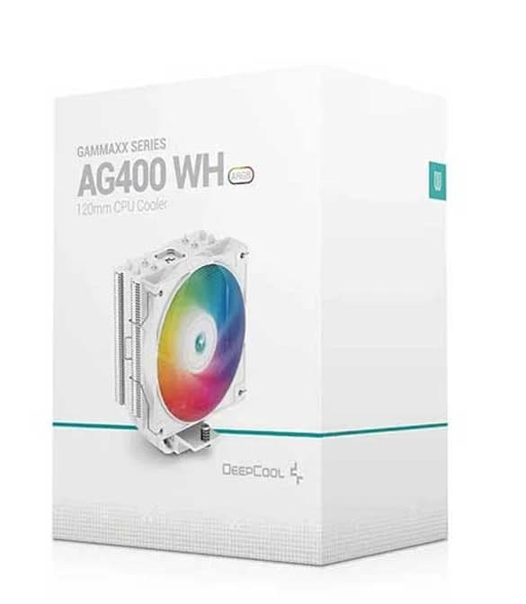 Deepcool AG400 ARGB Single Tower 120MM CPU Air Cooler (White)