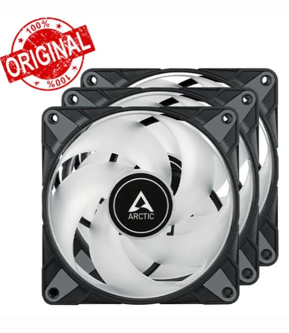 ARCTIC P12 PWM PST A-RGB BLACK FAN With Cable Splitter - 3 PACK