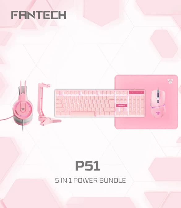 Fantech P51 All In One PC Gaming Set - Pink
