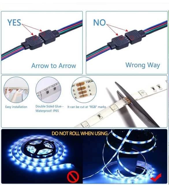RGB LED Strip Lights 15M (Remote + APP)