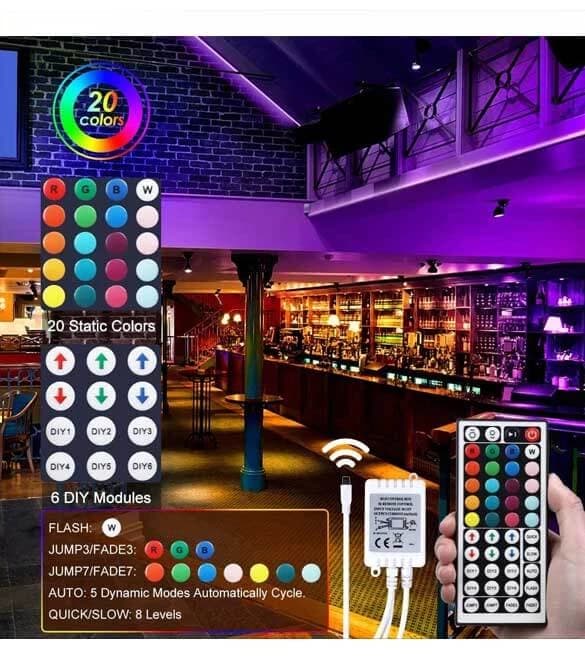 RGB LED Strip Lights 15M (Remote + APP)