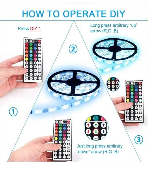 RGB LED Strip Lights 15M (Remote + APP)