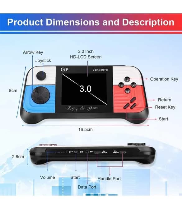 G9 Retro Handheld Console with 666 Classic Games