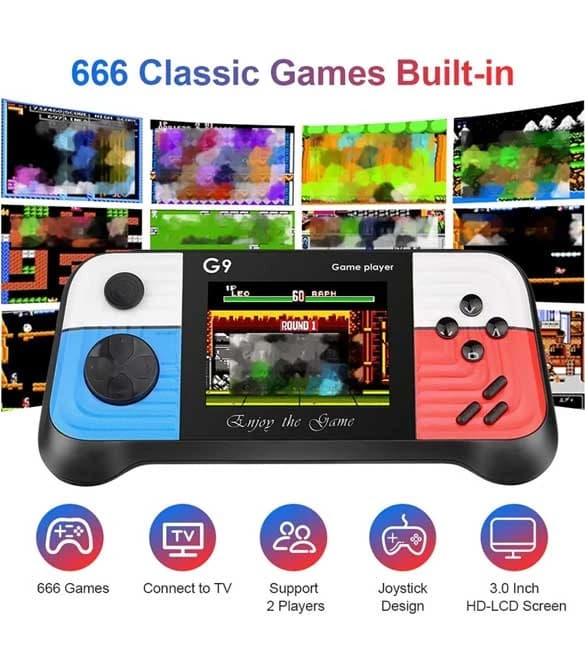 G9 Retro Handheld Console with 666 Classic Games
