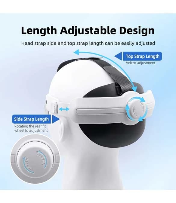 IPLAY Adjustable Head Strap for Oculus Quest 3 - White (HBV-456)