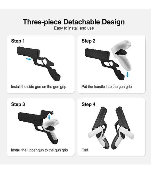VR Game Gun for Oculus Quest 2 - Black