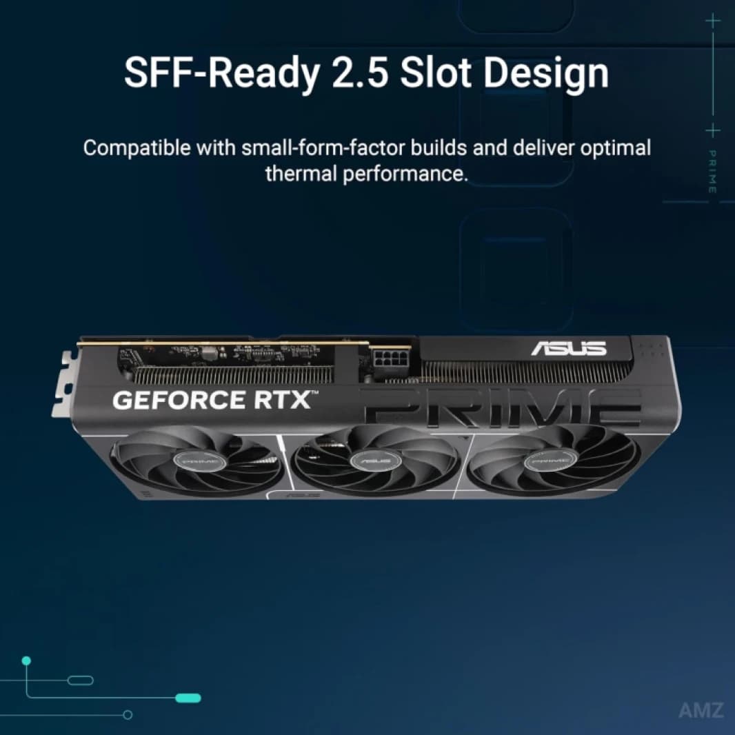 ASUS PRIME GeForce RTX 5060 TI 16GB GDDR7 128-Bit Memory, 2572 MHz Boost Clock, 28 Gbps Memory Speed, 4608 CUDA Cores