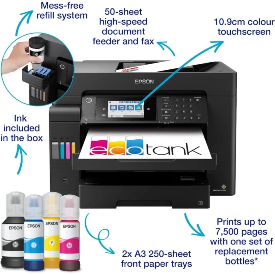 Epson EcoTank L15150 Print A3+ , ( Scan A3 , Copy, Fax, ADF, Duplex) , WiFi,Network