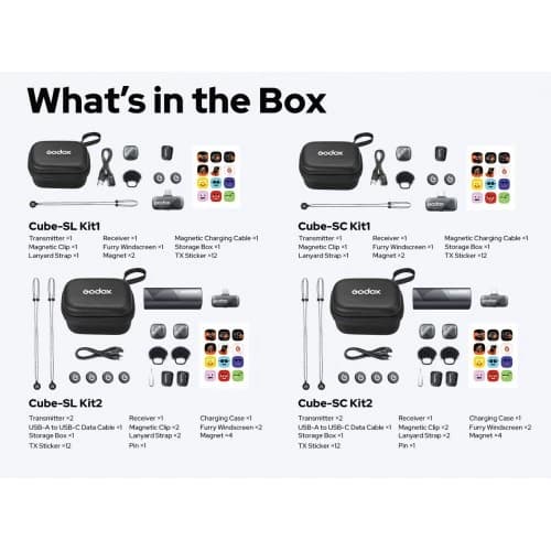 نظام ميكروفون لاسلكي Godox Cube-S بتردد 2.4 جيجاهرتز