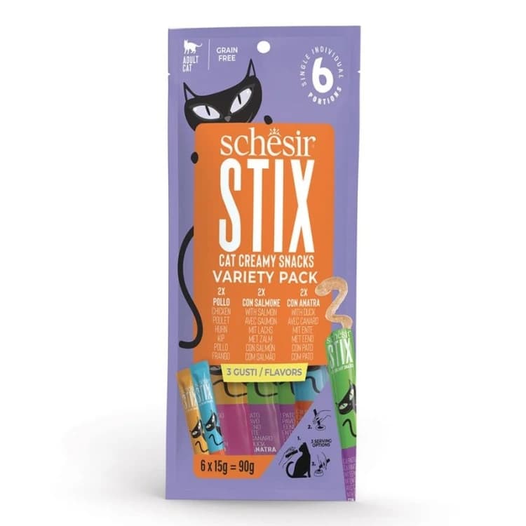 SCHESIR STIX CAT POUCH TREATS 6X15G