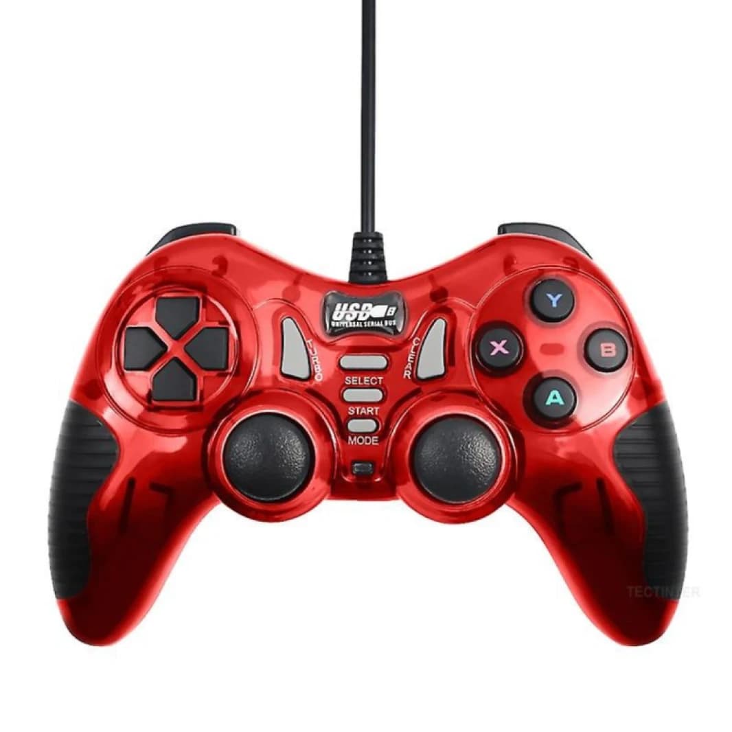 7-in-1 2.4G Wireless Dual Vibration Gamepad Controller - Red