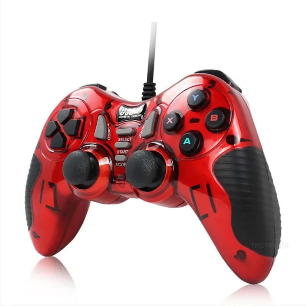 7-in-1 2.4G Wireless Dual Vibration Gamepad Controller - Red