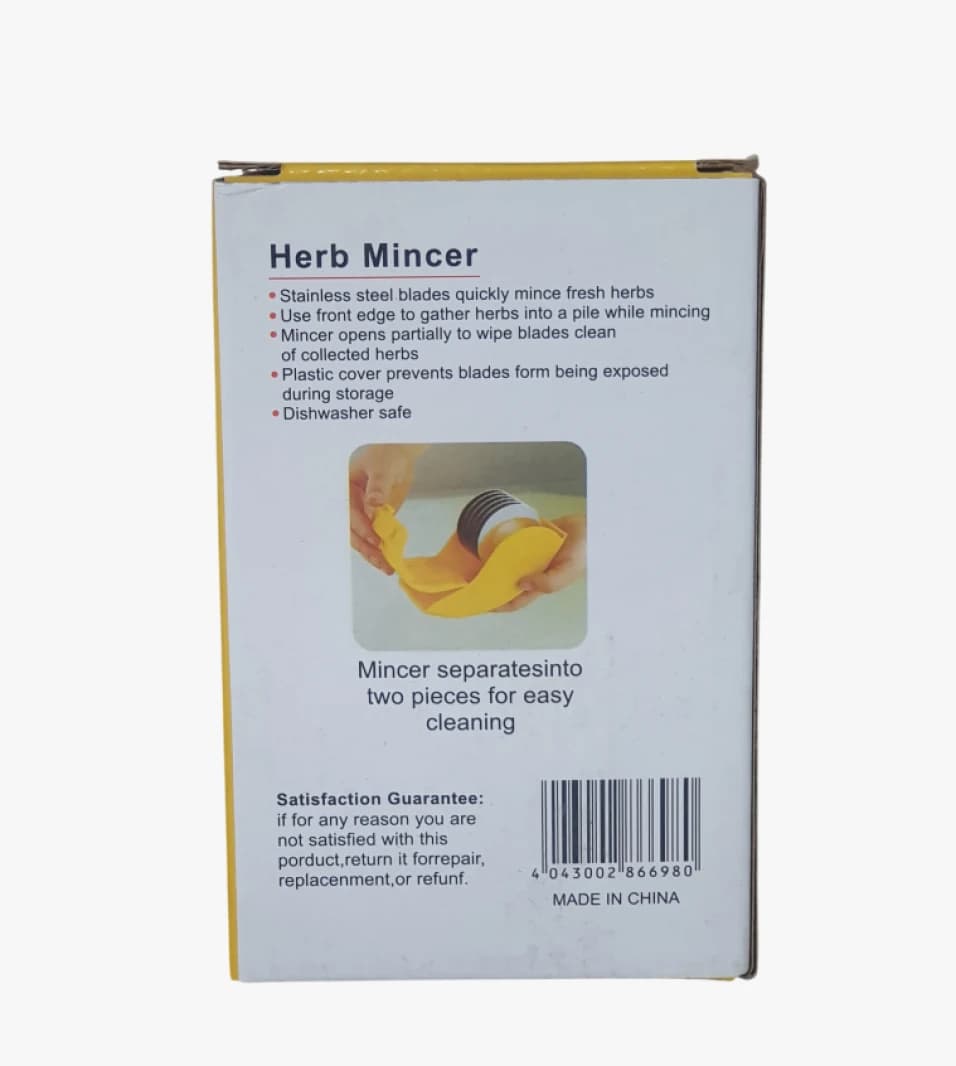 Innovative Herb Mincer with Sharp Stainless Steel Blades and a Comfortable, Durable Body for Cooking Enthusiasts