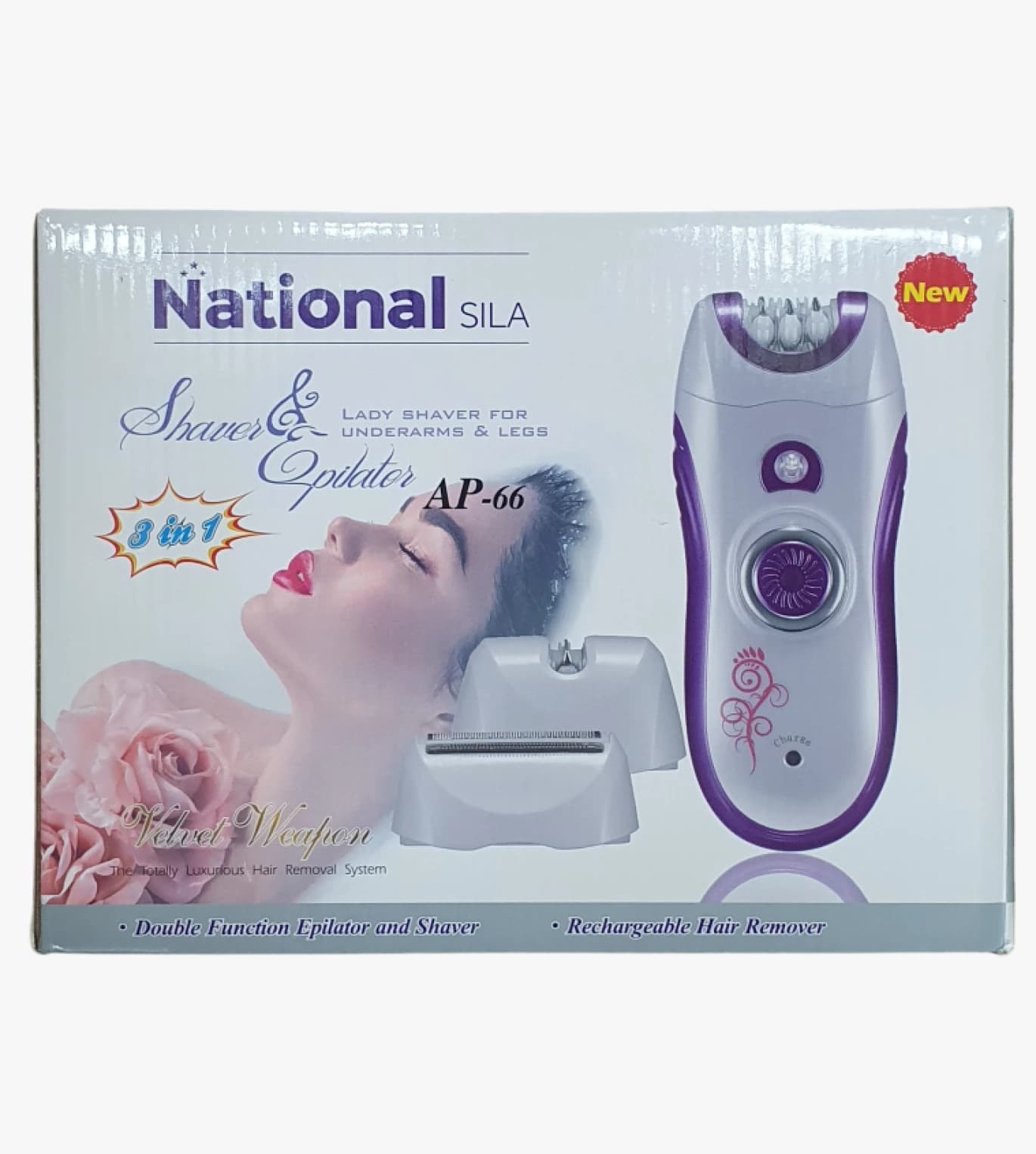 National SILA Women's Design Shaver and Epilator - Safe and Effective for Legs and Underarms