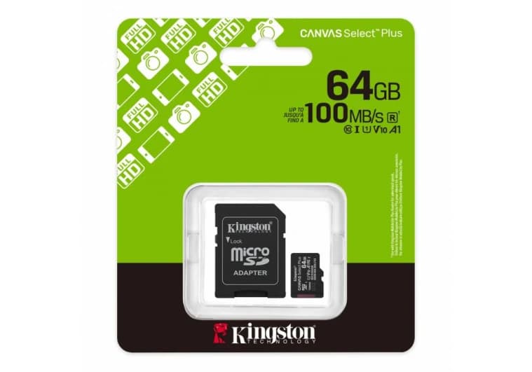 Kingston Memory Card 64GB Canvas Select Plus microSD