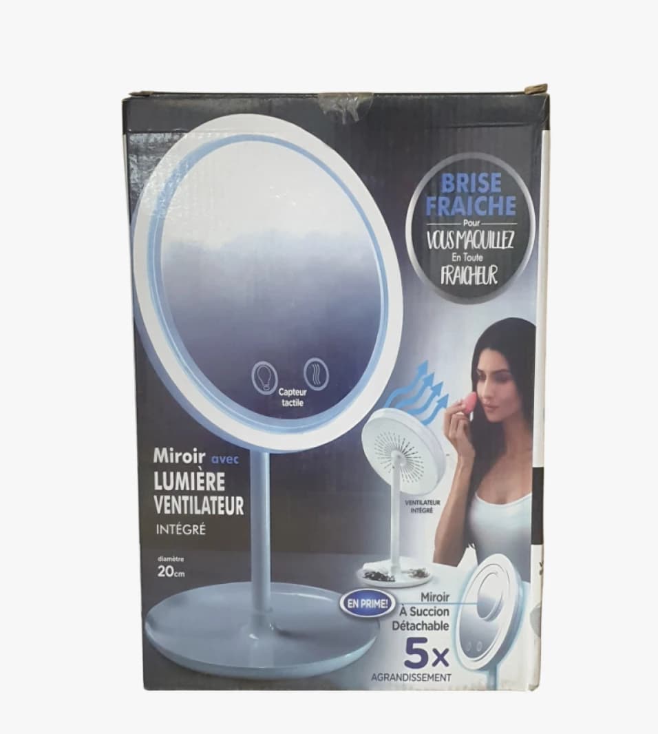Versatile Makeup Mirror with Built-in Ventilation by Brise Fraiche, Modern Design for Stylish Women