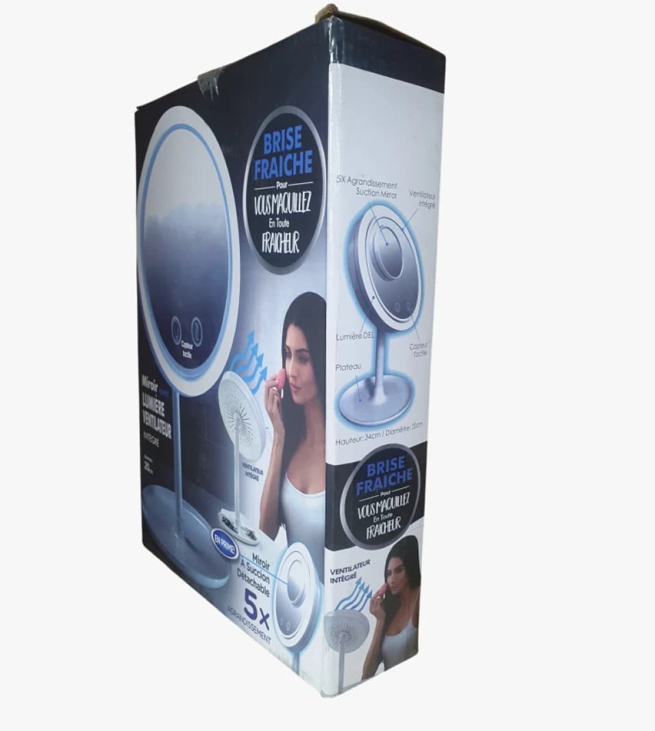 Versatile Makeup Mirror with Built-in Ventilation by Brise Fraiche, Modern Design for Stylish Women