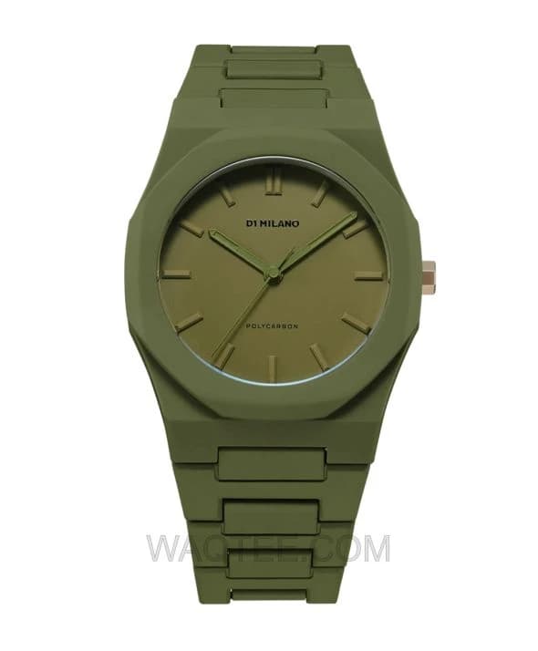 D1 Milano Military Army Green Polycarbonate Army Green Dial For Men