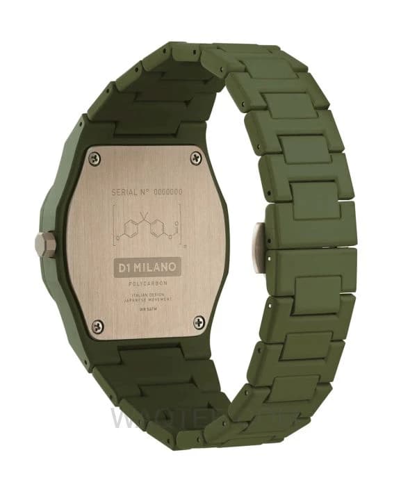 D1 Milano Military Army Green Polycarbonate Army Green Dial For Men