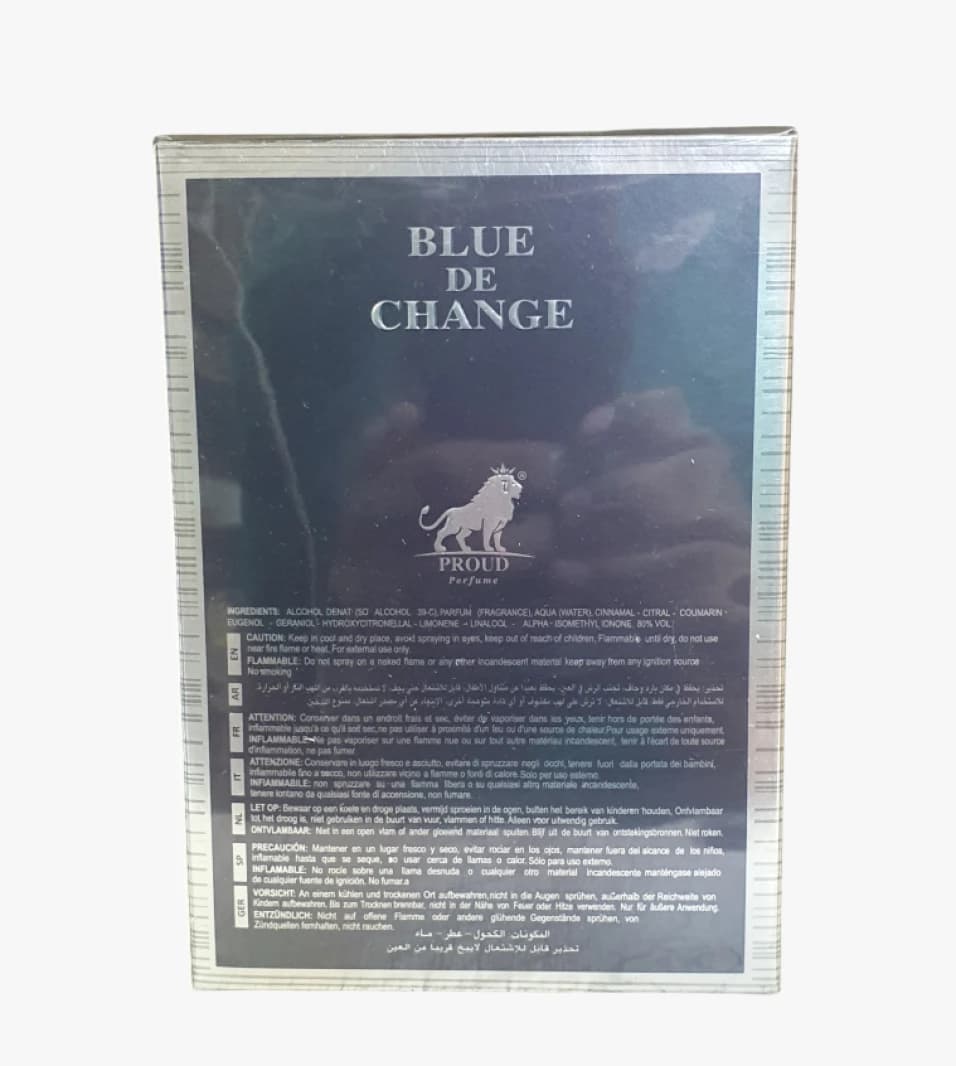 Proud Perfume Blue De Change Eau de Parfum for Men, Luxurious Design, 100ml, Perfect for Stylish Men.