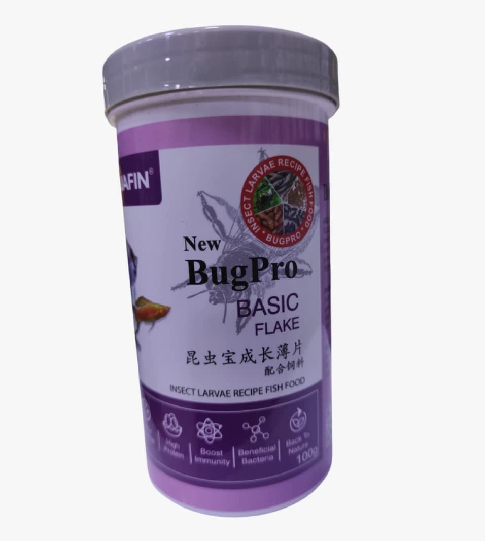 Aquafin BugPro Basic Flake Enhanced Color and Protein Fish Food for Robust Health and Aquarium Growth