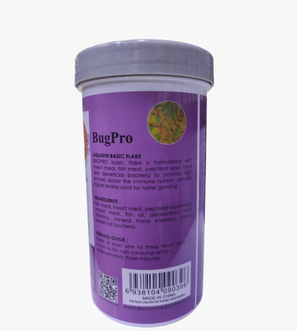 Aquafin BugPro Basic Flake Enhanced Color and Protein Fish Food for Robust Health and Aquarium Growth