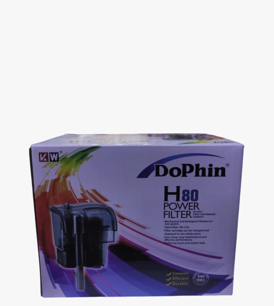 DoPhin H80 Power Filter for Efficient Mechanical and Biological Fish Tank Filtration.
